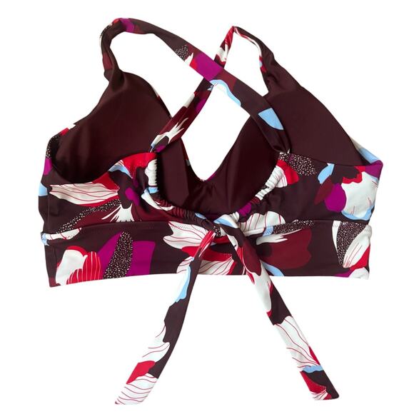 NWT Athleta | Purple / Red / Blue / Cream Floral Plunge Bikini Top | Size XL - Picture 5 of 9